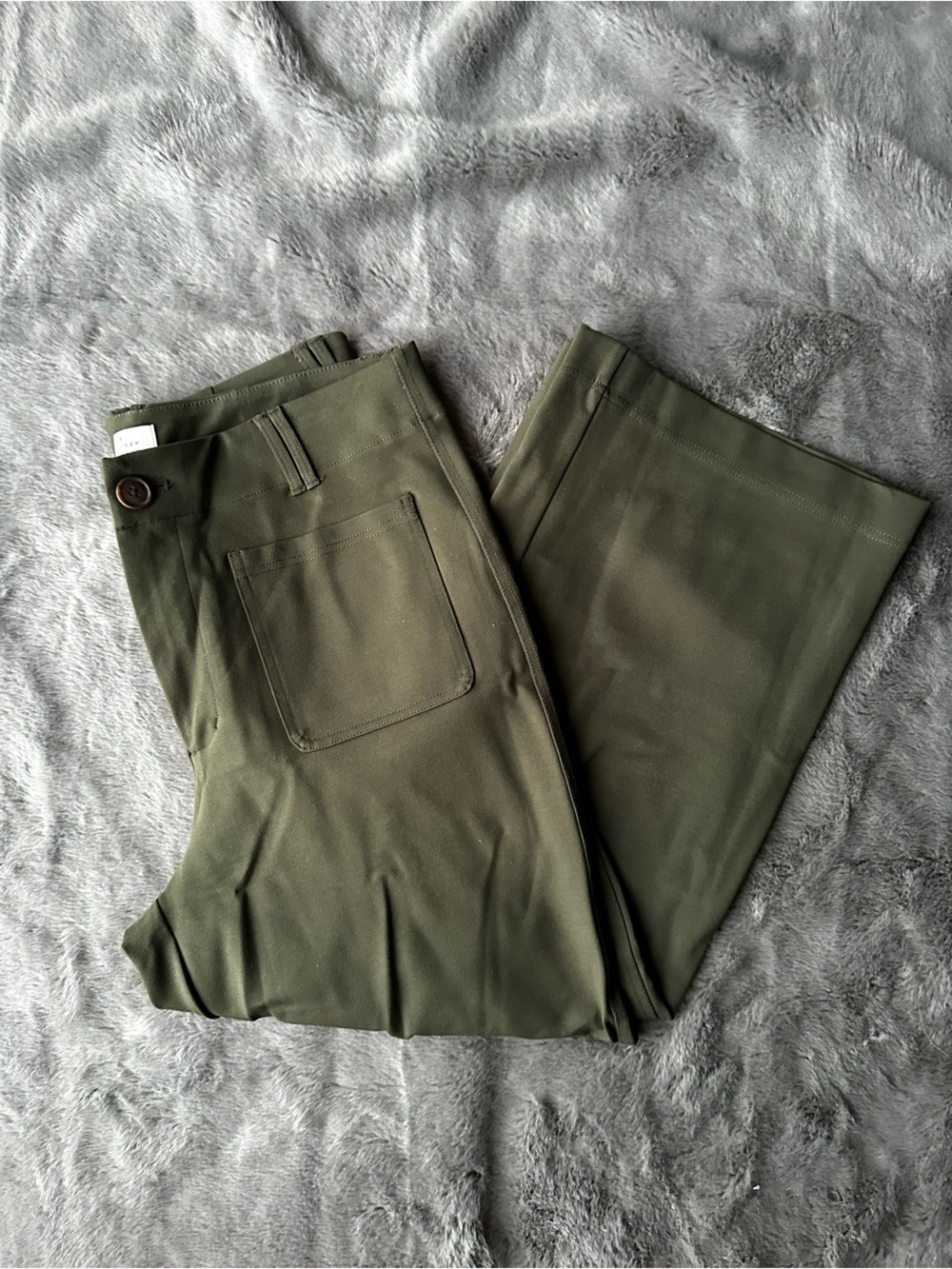 a new day Olive Wide-Leg Pants with Patch Pocket
